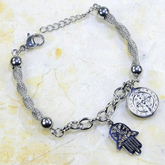New Unique Spiritual Charm Silver Bracelet. - Picture 12 of 12